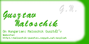 gusztav maloschik business card